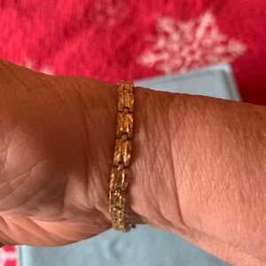 Vintage 14k Diamond Cut Link Bracelet